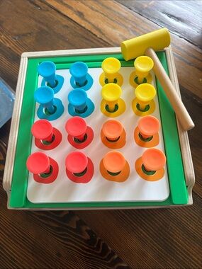 Wooden Hammer Peg Learning Game - Multicolor Play Set